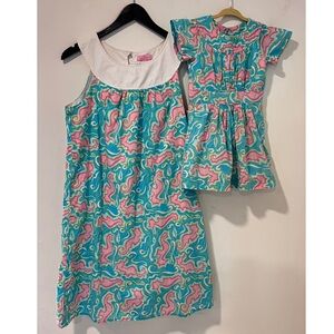 Lilly Pulitzer Mommy and Me seahorse dress bundle set